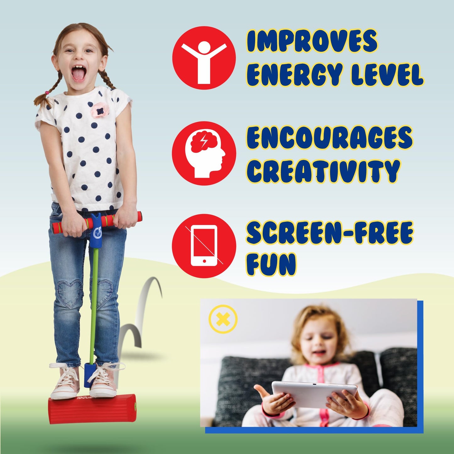 New Bounce Pogo Stick for Toddlers - Foam Jumper for Age 3,4,5,6,7,8 - Outdoor Jumping Toys - Birthday Gift for Toddler Girls and Boys