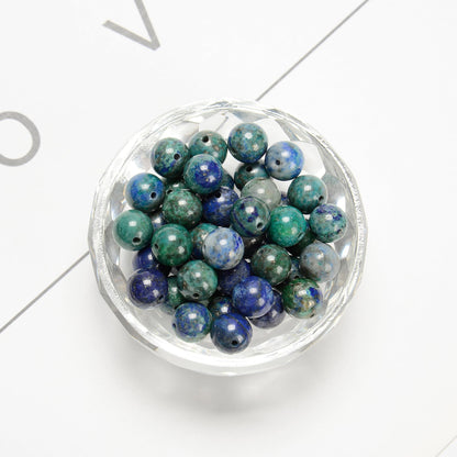 Land Long 120pcs(2 Strand/Set) 6mm Natural Chrysocolla Lapis Lazuli Healing Crystal Beads with Energy Power, Smooth Round Gemstone Beads for Jewlery Bracelets Earrings Making DIY