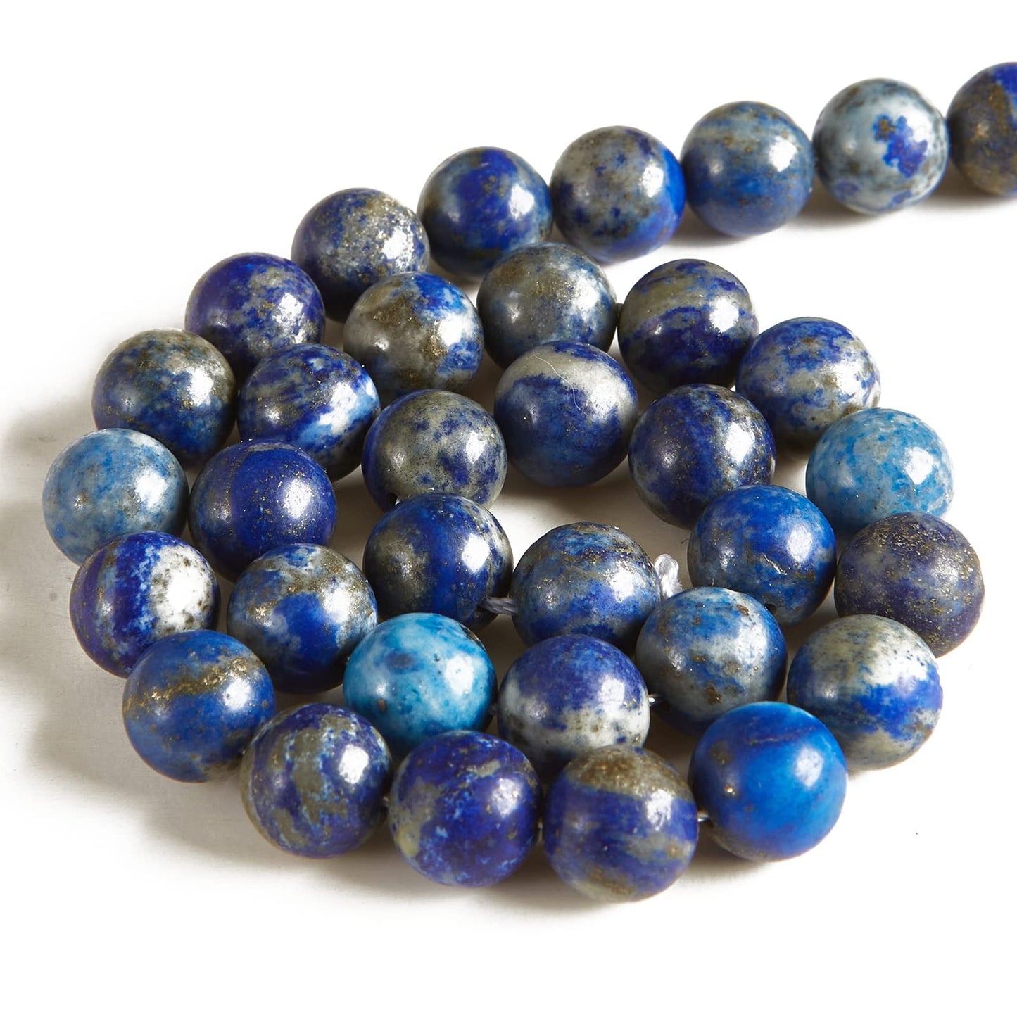 60pcs 6mm Natural Lapis Lazuli Beads Gemstone Beads Round Loose Beads for Jewelry Making