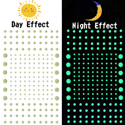 808 PCS Glow in The Dark Stars for Ceiling, Glowing Wall Decals Decor Stickers,(404 Pcs Green and 404 Sky Blue) 3D Adhesive Dots Decor Starry Sky Decor for Kids Bedroom or Birthday Gift