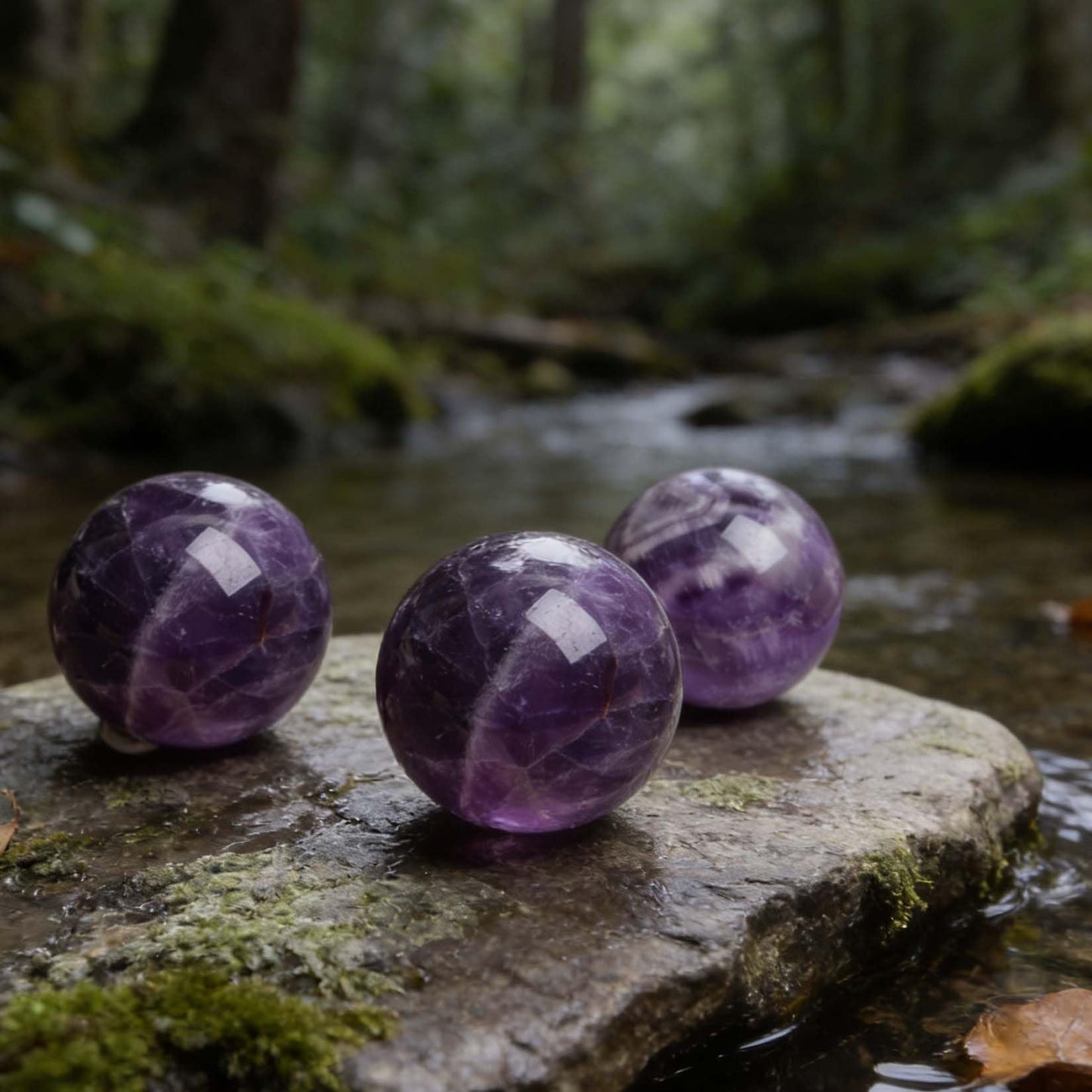 AierCrystal Natural Stone Crystal Sphere Feng Shui Home Decoration Ball Positive Energy Scrying Orb for Meditation Tool for Spiritual Space Purification Globe(Diameter5-6cm Amethyst Sphere)