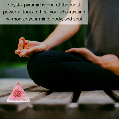 Amazing Gemstone Rose Quartz Orgone Pyramid - 30mm Small Orgonite Pyramids with Crystals and Healing Stones - Authentic Organite Gifts