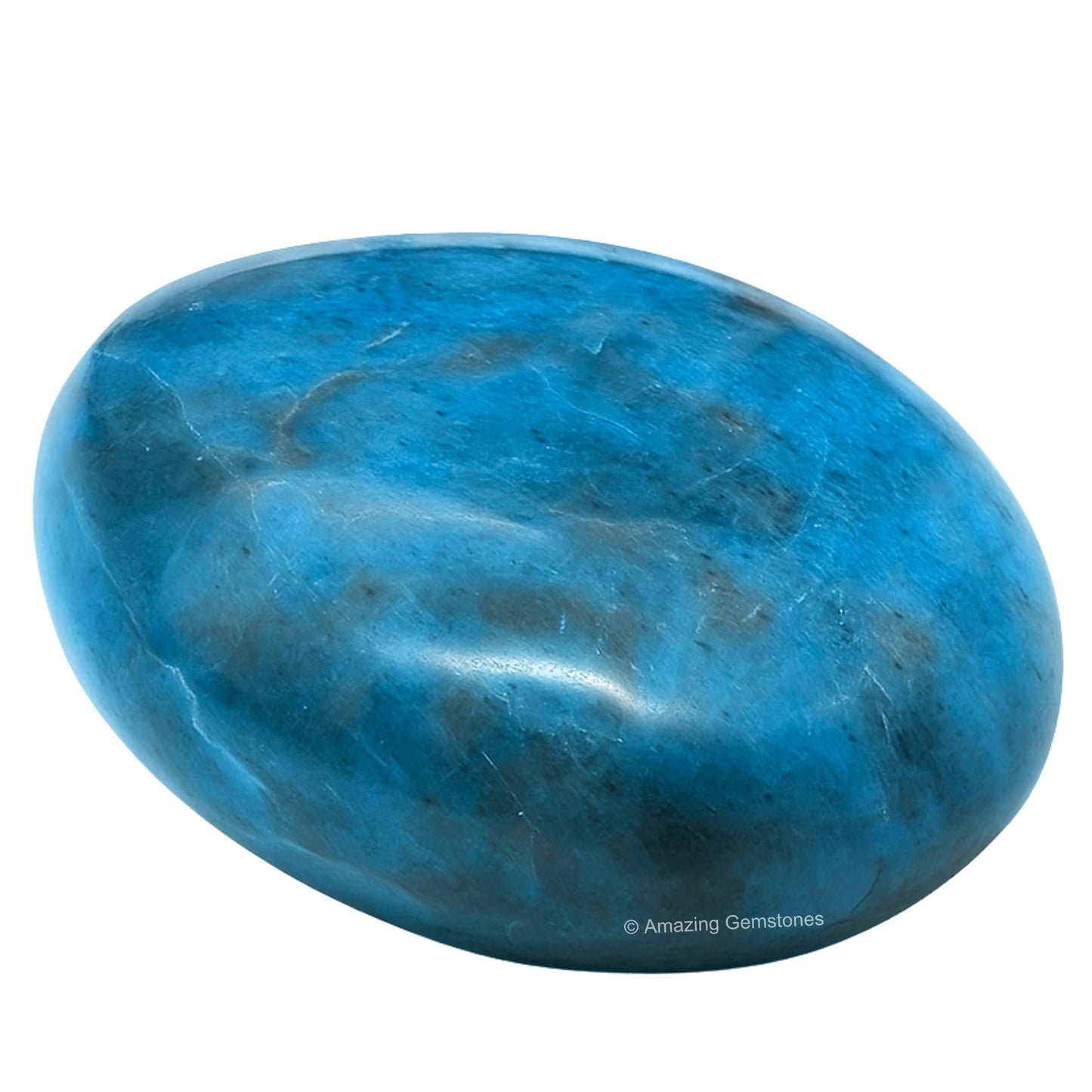 Amazing Gemstone Blue Apatite Crystals and Healing Stones - Palm Stone Crystals Piedra for Good Luck, Balanced Positive Energy, Meditation - Unique Stocking Stuffers and Birthday Gifts for Women, Men
