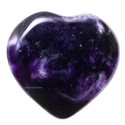 Amazing Gemstone Lepidolite Stone Heart - Pack of 2 Crystal Heart Stones Rocks - Corazones De Piedra Crystals and Healing Stones Heart Shaped Crystal - Stocking Stuffers Gifts
