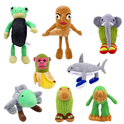 Bonifunt Italian Brainrot Plush Decor, 8 Pack Steal a Brainrot Plushies Includes Sherk Banana Monkey, 8" Brainrot Plush, Collectible Stuffed Animals Decor, Anime Stuff Decoration for Desk Window Sofa