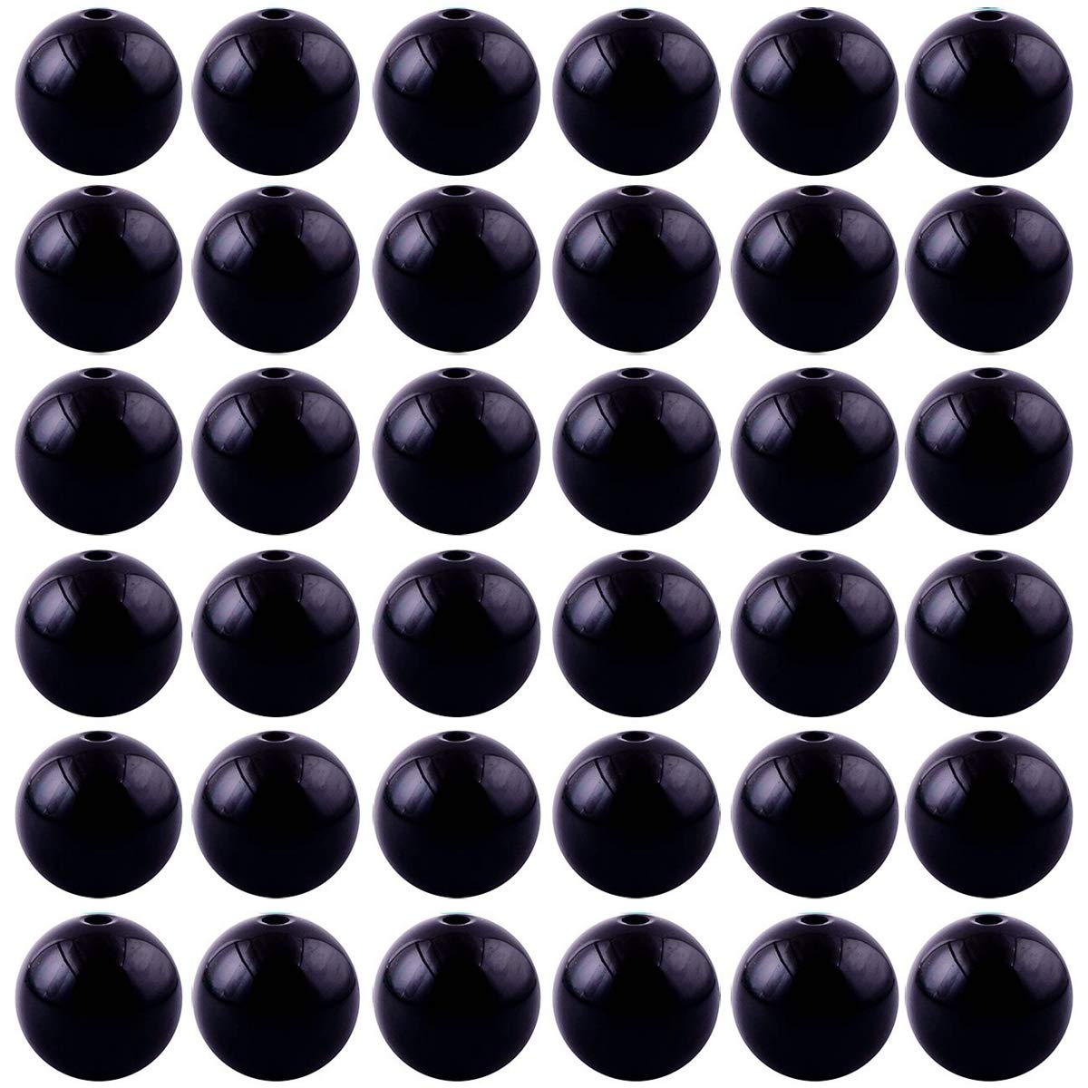 Natural Stone Beads 100pcs 8mm Black Obsidian Round Genuine Real Stone Beading Loose Gemstone Hole Size 1mm DIY Charm Smooth Beads for Bracelet Necklae Earrings Jewelry Making (Black Obsidian, 68mm)