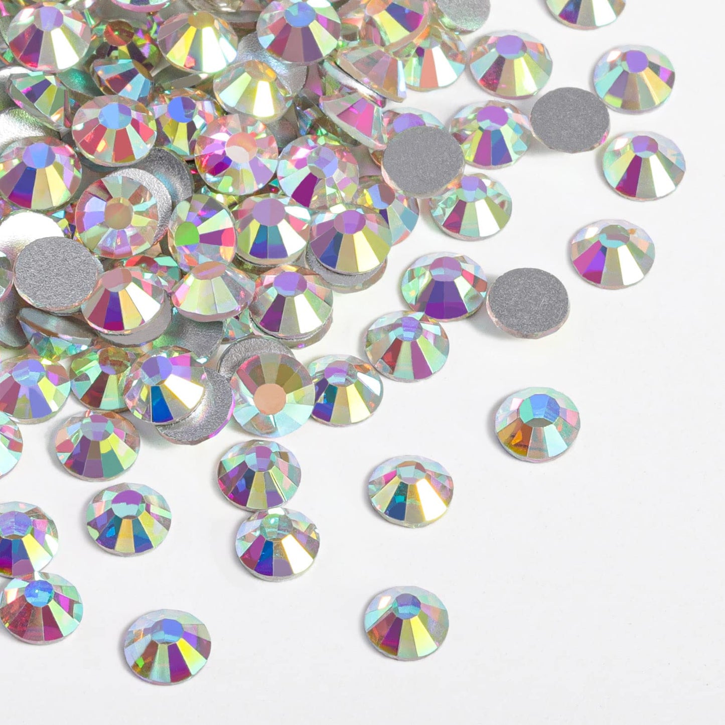 Beadsland 1440pcs Flat Back Crystal Rhinestones Round Gems for Nail Art and Craft Glue Fix, CrystalAB, SS20, 4.6-4.8mm