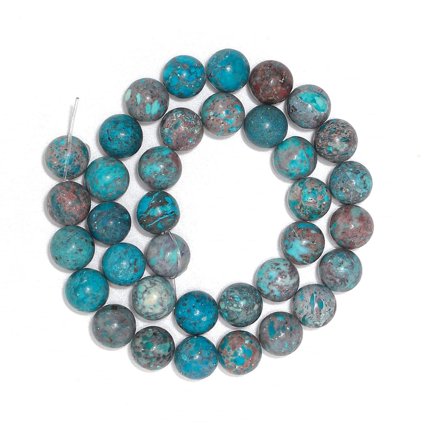 45pcs 8mm Natural Stone Beads American Turquoise Beads Energy Crystal Healing Power Gemstone for Jewelry Making, DIY Bracelet Necklace