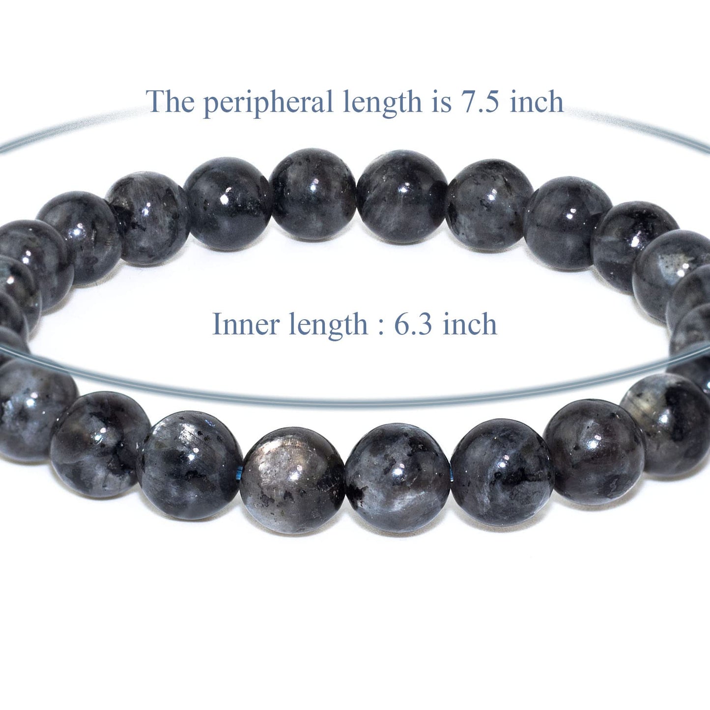 DAZCOLO 8mm Natural Gemstone Stretch Bracelet, Handmade Unisex Crystal Bracelets for Meditation, Yoga, Spiritual Healing & Positive Energy (Labradorite)