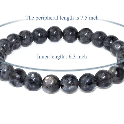 DAZCOLO 8mm Natural Gemstone Stretch Bracelet, Handmade Unisex Crystal Bracelets for Meditation, Yoga, Spiritual Healing & Positive Energy (Labradorite)