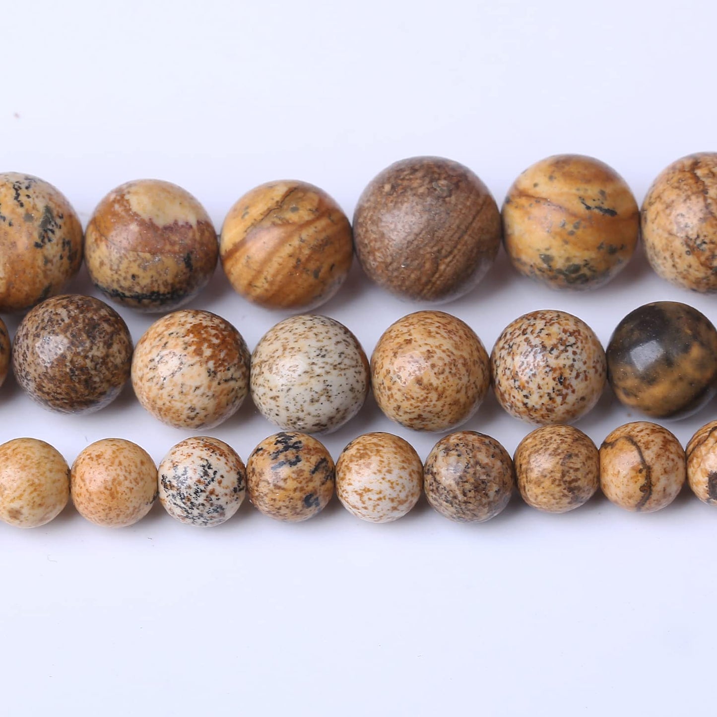 36PCS 10MM Pictures Jaspers Stone Beads Energy Healing Beads for DIY Jewelry Bracelet Necklace Making for Jewelry Making 15" (Pictures Jaspers, 6MM)