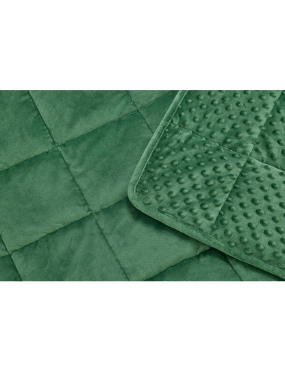 TONGDADA Minky Weighted Blanket | 40''x60'',10lbs | Cozy and Soft Minky Weighted Throw Blanket | Luxury Velvet with Premium Glass Beads | Dark Green Minky