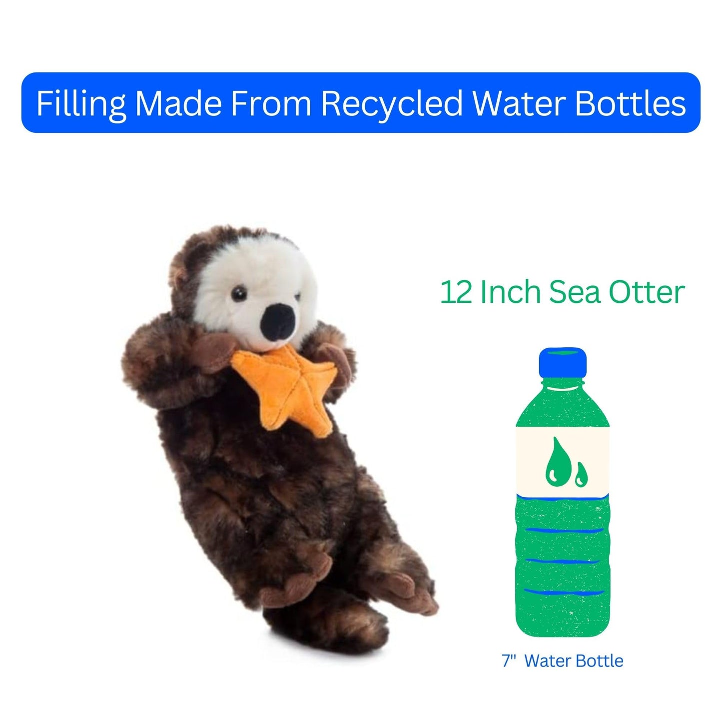 The Petting Zoo Sea Otter Stuffed Animal Plushie, Gifts for Kids, Wild Onez Ocean Animals, Otter Plush Toy 12 Inches