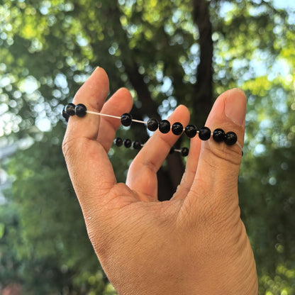 Crgwxzl Natural Stone Triple Protection Beaded Bracelet for Men Women Adjustable Black Tourmaline, Black Onyx and Hematite Handmade Lucky Bracelet Feng Shui Jewelry Gift