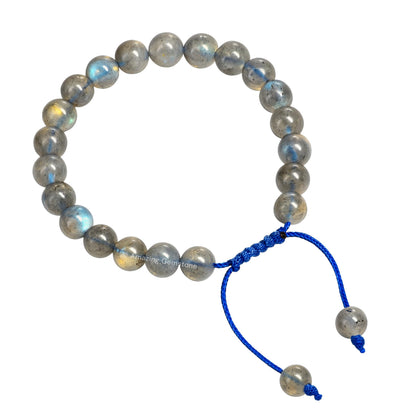 Amazing Gemstone Labradorite Bracelet, Gifts For Men & Women - Protection Healing Crystal Bracelet - 8mm Gemstone Beaded Adjustable Bracelet, Pulseras Para Hombres Mujer Stocking Stuffers