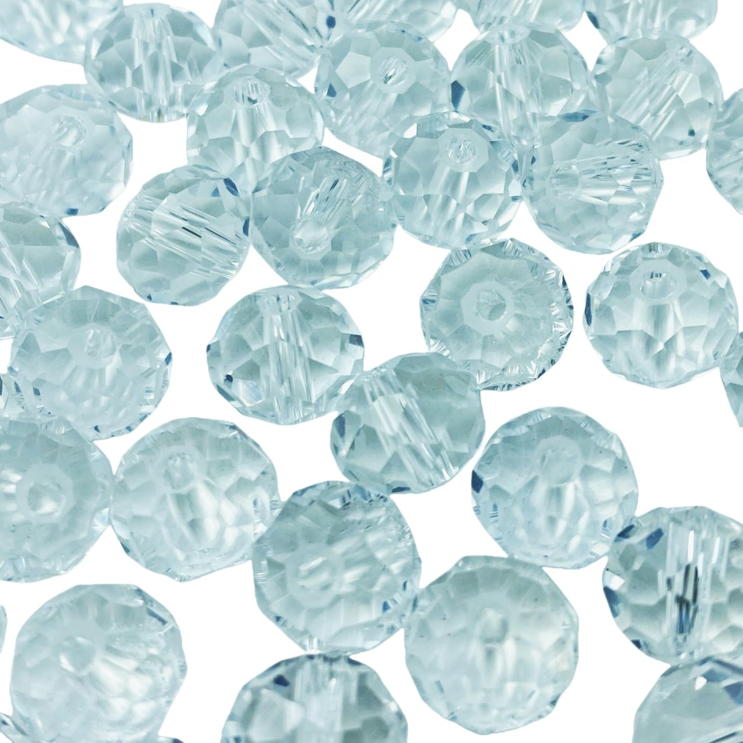Honkoolly 50pcs Crystal Glass Beads 10mm Faceted Rondelle Glass Spacer Beads with Hole for Bracelets Necklace Earring DIY Jewelry Making Craft(Crystal Clear)