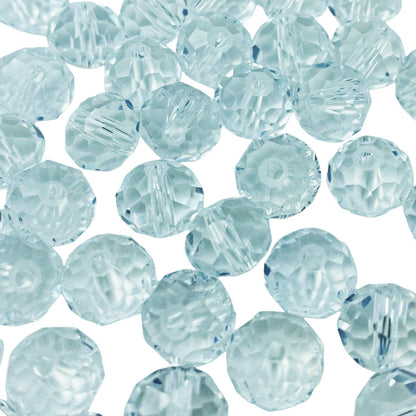 Honkoolly 50pcs Crystal Glass Beads 10mm Faceted Rondelle Glass Spacer Beads with Hole for Bracelets Necklace Earring DIY Jewelry Making Craft(Crystal Clear)