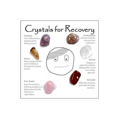 Healing Crystals for Strength and Recovery, Self Care Crystal Set for Positive Energy and Encouragement, Thinking of You Get Well Soon Gifts for Women Men Friends Family