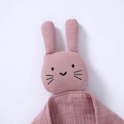 okdiy Organic Cotton Bunny Loveys for Babies,Newborn Baby Lovey Security Blanket,Lovies for Babies New Born Baby Unique Neutral Gifts Boys and Girls (Bunny-Baby Pink)