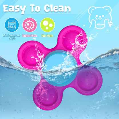 Guibola Spinner Toys for Babies, 3PCS | Suction Cup Spinner Toy for 1 2 Year Old Boys Girls | Suction Spinners Baby | Baby Toys 12-18 Months | Sensory Toy for Toddlers 1-3 (Cute Animals)