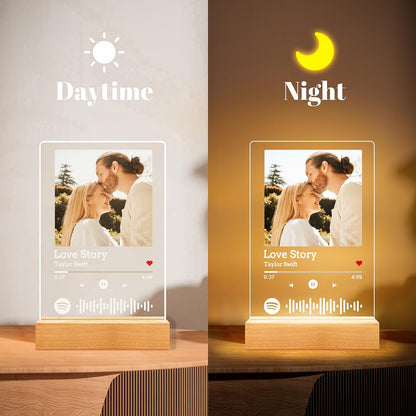 Custom Spotify Plaque, Custom Picture Frames, Personalized Acrylic Song Plaque Photo Frame, Personalized Anniversary Birthday Gifts for Women Men Her Him Girlfriend Boyfriend Couple Wife Mom Dad