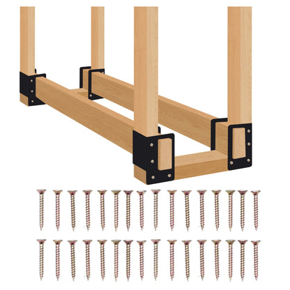 Zhitaoxun 4 Pack Firewood Log Storage Rack Bracket,Indoor Outdoor Adjustable Heavy Duty Powder Coated Steel Holder,Fireplace Wood Storage, Log Holder