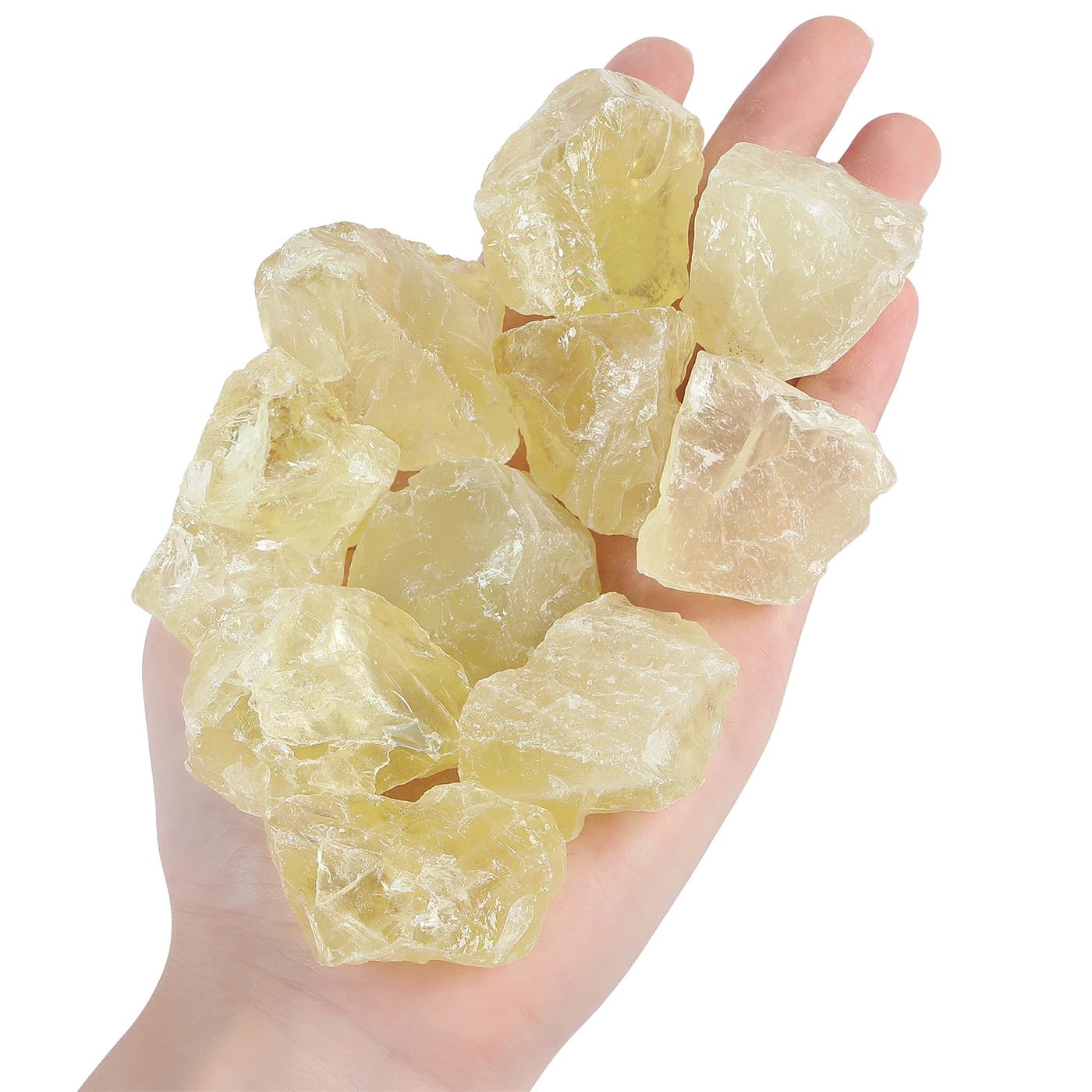 YATOJUZI Yellow Citrine 1lb Bulk Natural Healing Crystals Raw Rough Rocks Stones Sets for Cabbing Tumbling Cutting Lapidary Polishing Reiki Crytsal Healing Wire Wrapping Decoration Gemstone
