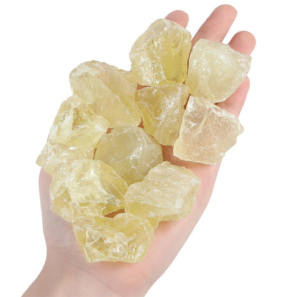 YATOJUZI Yellow Citrine 1lb Bulk Natural Healing Crystals Raw Rough Rocks Stones Sets for Cabbing Tumbling Cutting Lapidary Polishing Reiki Crytsal Healing Wire Wrapping Decoration Gemstone
