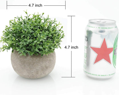 Velener Mini Sage Green Potted Boxwood Topiary Artificial Plants for Home Decor Indoor, Farmhouse House Plant Office Small Desk Shelf Apartment Coffee Bar Bathroom Decor Guest Room, Small Fake Plant