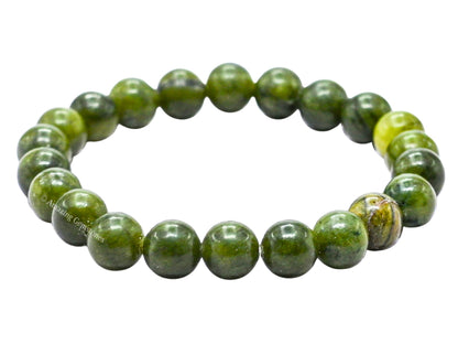 Amazing Gemstone Crystal Bracelet for Women Men's Gifts - Protection Healing Crystal Bracelet - 8mm Gemstone Beaded Stretchable Bracelet Pulseras Para Hombres Mujer Stocking Stuffers Mothers Day Gift (Jade)