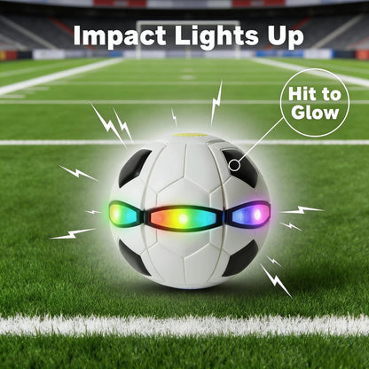 Vmeoap Magic Ball - Ultimate Soccer Fan Gift 2026-2-in-1 LED Shape-Shifting Ball & UFO Disc, Soccer Season Gameday Toy for Viewing Parties, Outdoor Football Fun for Kids Boys Girls