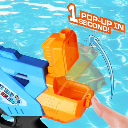 Quanquer Super Water Guns for Adults - 2 Pack Super Guns Water Soaker Blaster Squirt Toy 1200cc with Excellent Range - Gift Toys for Outdoor Swimming Pool Fighting Play (Blue Green)