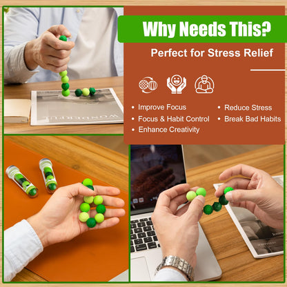 Silicone Magnetic Balls, Fidget Toys, 12-Pack Stress Relief Toys for Adults, Teens, Sensory Toy for Fingers Hands, Quiet Office Desk Toys with Textures, Magnet Fidget Fun Gift (2 Pack(Green+Red))
