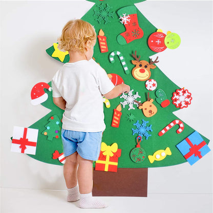 Max Fun DIY Felt Christmas Tree for Toddlers with 49 Christmas Ornaments + Tic-Tac-Toe Games for Kids Wall Hanging Christmas Decorations Felt Craft Kits for Xmas Party Favors