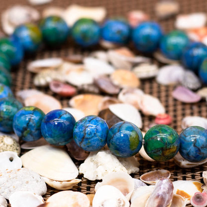 DAZCOLO 8mm Natural Gemstone Stretch Bracelet, Handmade Unisex Crystal Bracelets for Meditation, Yoga, Spiritual Healing & Positive Energy (Azurite)