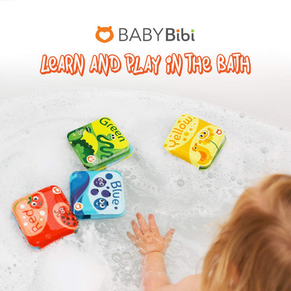 BabyBibi Floating Baby Bath Books for Baby. Kids Learning Bath Toys. Waterproof Bathtime Toys for Toddlers. Kids Educational Infant Bath Toys. (Set of 4: Color Recognition Bath Books)