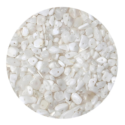Natural Chip Stone Beads 450pcs White Moonstone Chips 5-8mm Genuine Real Irregular Healing Crystal Rocks Hole Drilled DIY Loose Gemstone Beads for Jewelry Making Bracelet Earrings Necklace Crafting