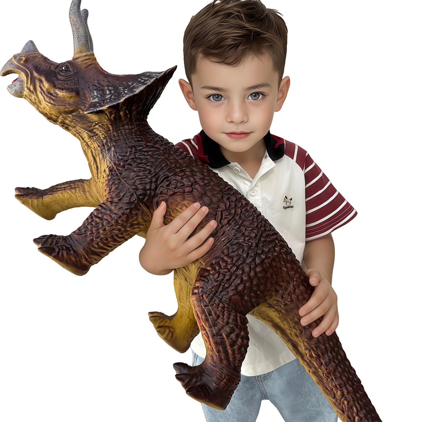 Gzsbaby Dinosaurs King Giant Triceratops Dinosaur Toy – 32 inches Realistic Lifelike Dinosaur Figure, Jumbo Dino Toys for Kids Toddler 3-5 5-7 Years, Perfect Party Favors, Birthday Gifts