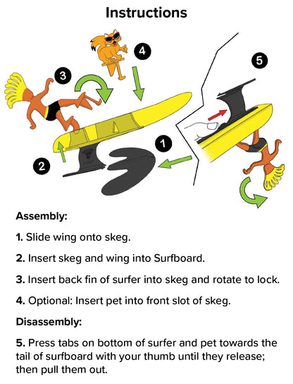Surfer Dudes Classics Wave Powered Mini-Surfer and Surfboard Toy - Trestles Tim
