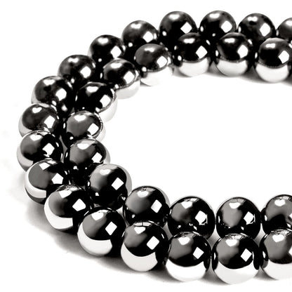 100pcs 8mm Black Hematite Beads Natural Gemstone Beads Round Loose Beads for Jewelry Making