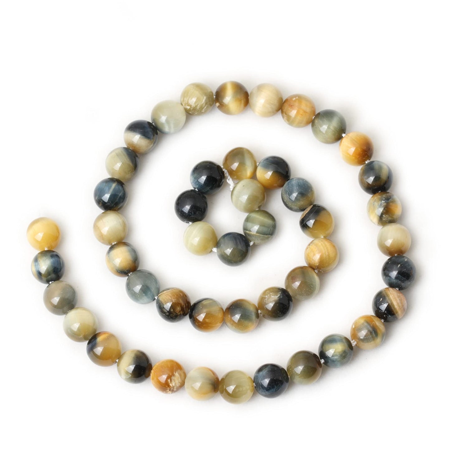CHEAVIAN 45PCS 8mm Natural Dream Tiger Eye Stone Round Loose Beads for Jewelry Making DIY Bracelet Necklace Materials 1 Strand 15"