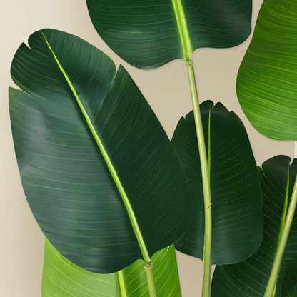 CETRD Artificial Bird of Paradise Plant 5.2Ft Fake Tropical Palm Tree with 10Trunks Faux Banana Leaf Trees in Pot for Home Indoor Outdoor Office Modern Decor Housewarming Gift（1Pcs）