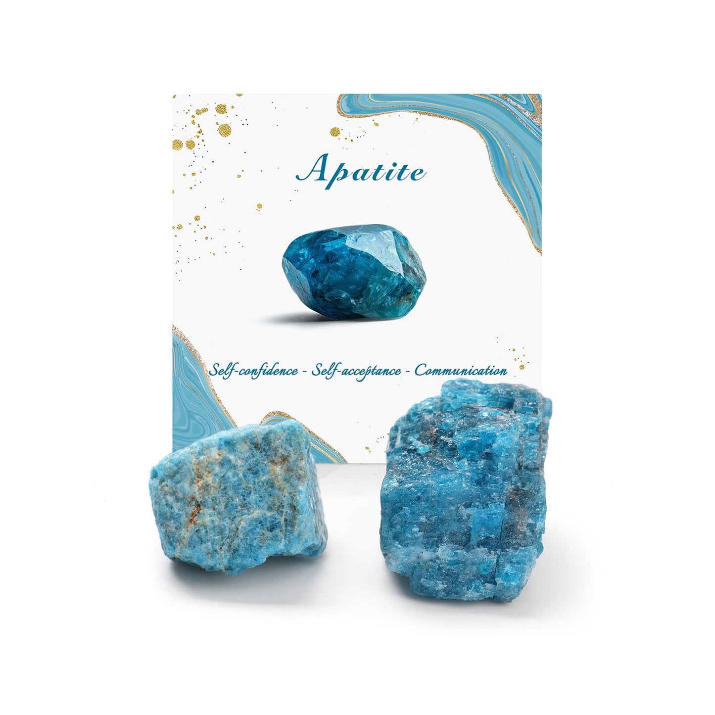 GolbalJew Apatite Natural Raw Crystals 2PCS Healing Crystal Stones 1.2-2.0” Reiki Healing Gemstones for Meditation Chakra Balance Home Decor