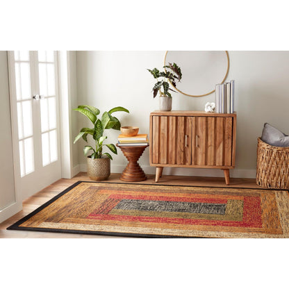 Home Dynamix Royalty Vega Contemporary Geometric Area Rug, Black/Brown, 43"x62"