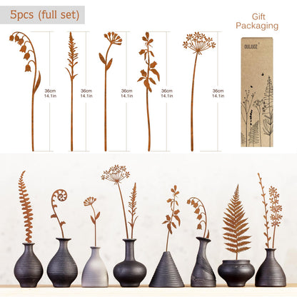 OUUJUOZ Metal Flowers for Outside,Decorative Garden Stakes,Flower Bed Decor Plant Stakes,Metal Art for Outside,Yard Art Outdoor for Lawn Yard, Walkway and Flower Garden