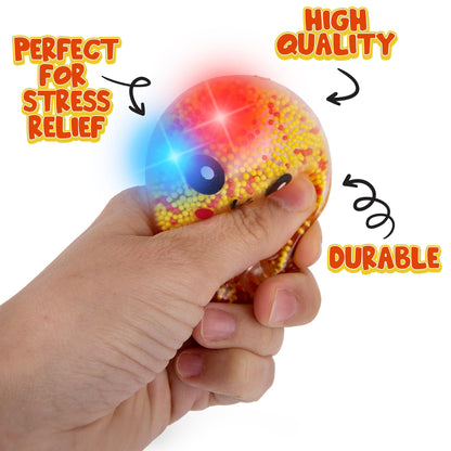 ArtCreativity Jumbo Light Up Squishy Octopus Toys – Set of 4 Fidget Sensory Toys for Kids & Adults – Glow in The Dark Toys for Autism, ADHD, Anxiety, Party Favors & Classroom Rewards