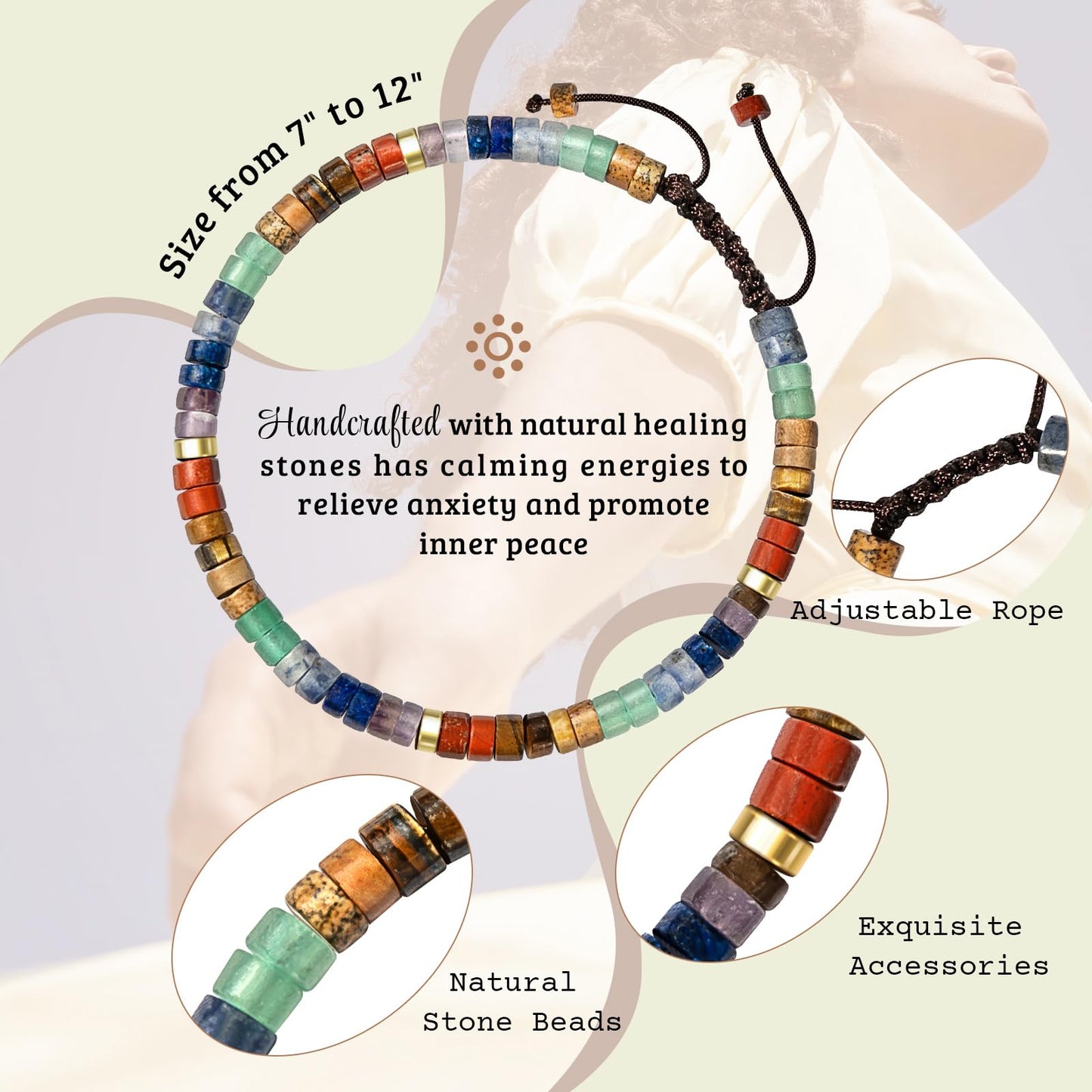 ZOKCC Thank You Bracelets Gifts for Women - Healing Natural Stone Bracelets - Appreciation Thank You Gifts for Women Coworkers Teacher Boss Nurse Employee Friend Farewell