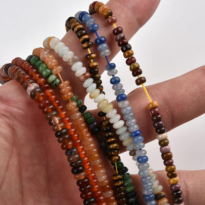 160pcs 4x2mm Natural Carnelian Disk Rondelle Spacer Natural Stone Red Agate Semi Precious Gemstone Loose Beads for Jewelry Making 15 Inch