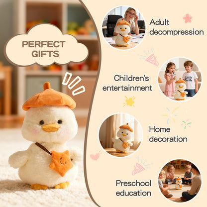Plush Interactive Talking Duck Toy for Baby Toddler, Toys Boys Girls Gifts Singing Mimicking Repeating What You Say,Head Sway Duck with 8 English Songs for Toddlers 1-3 Years Old, White