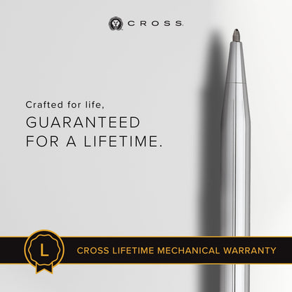 Cross Classic Century Lustrous Chrome Ballpoint Pen - Refillable Pen for Effortless Writing - Black Ink - Durable Construction - Premier Distinctive Look - Gift-Ready